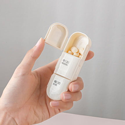 Portable Pill Box, Medicine Dispenser, Three Meals a Day Mini Medication Reminder Box, Seven Days a Week, Can Be Stacked