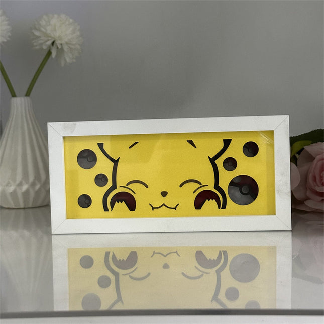 Pokemon Paper Carving Lamp Pikachu Ghost Stone Animation Handset Peripheral Ornaments Gift Light Box Atmosphere Lamp