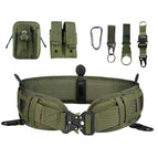 Belt + waistband 1 + waist bag + double tool bag + water bottle buckle + keychain + carabiner + eagle beak hook (military green)