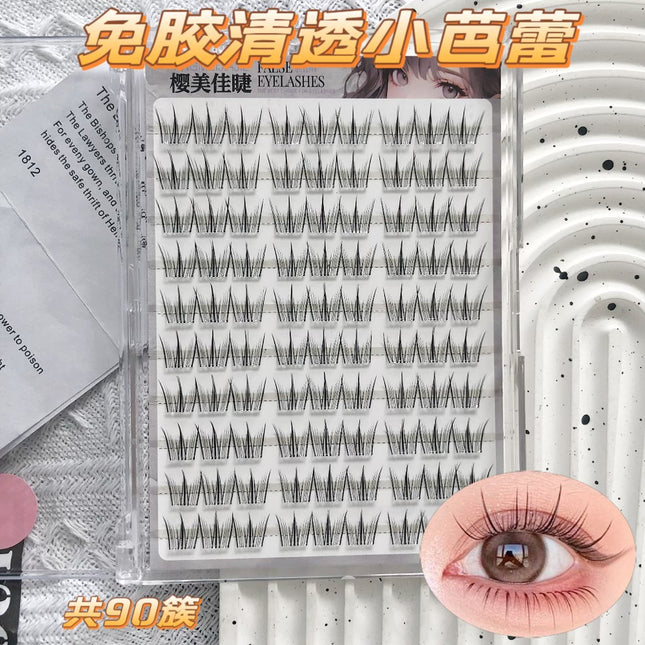Yingmeijia Eyelashes Glue-Free Ten Rows of Clear Eyelashes Small Ballet Mother's Natural Artificial Segmented Novice Lazy New Product