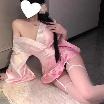2025 New Sexy Japanese Kimono Qqny No Temptation Bed Passion Temptation Shame Nightgown