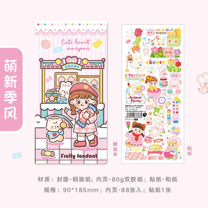 Message cartoon girl small notebook cute mini portable notepad pocket notebook student notebook words