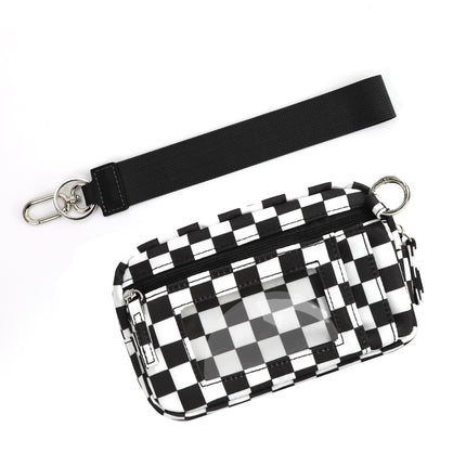 in stock Cross-border Explosions Lulu Same Style Transparent PVC Card Bag Wrist Bag Portable Bank Card Change Storage Bag