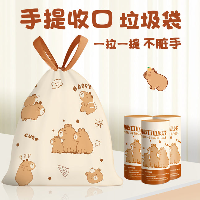 Drawstring Garbage Bag Household Thickened Portable Point Break Kitchen Cleaning Bag Large Size Cartoon Printed Plastic Bag in stock