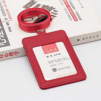 Color-Blocking Basketball Pattern Leather Work Id Card Holder Student Card Holder Business Badge Access Control Pu Lanyard Color-Blocking Wholesale Work Id Card
