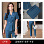 Blue suit + skirt + pants / S