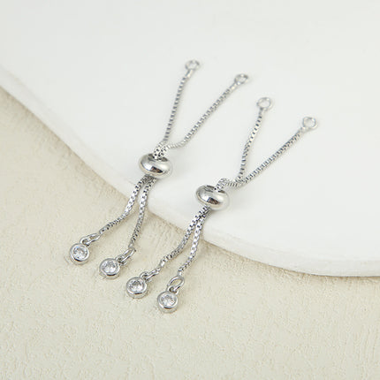 18K Color-Preserving Real Gold Silicone Copper Zipper Adjustable Extension Chain DIY Telescopic Chain Bracelet Necklace Accessories Wholesale