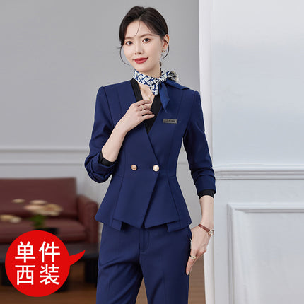 High-end Suit suit Female Spring and Autumn Professional Temperament Goddess Fan Hotel Manager Front Desk Reception Beauty Salon Overalls