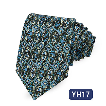 Vintage casual striped printed tie wholesale in stock fashion shirt plaid hand tie