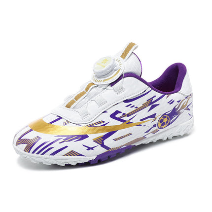 Cross-border 2024 New Girls' Boys' Spike Football Shoes C Lawn Crushed Nails for Students Velcro Spin Training Sport