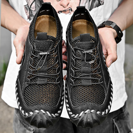 Foreign Trade Hot-Selling Summer New Products Hand-Stitched Mesh Shoes Breathable Casual Men's Outdoor Hiking Shoes Non-Slip River Tracing Shoes
