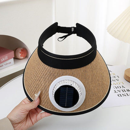 Summer Sun Hat with Fan to Cover Face, Uv Sun Protection Hat, Large Brim Empty Top Hat, Sun Hat for Women, Fashionable Charging Hat