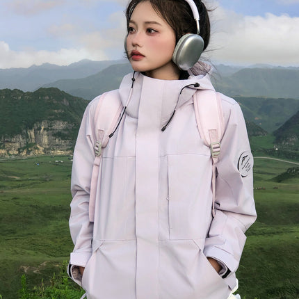 White and Purple Outdoor Jacket for Women 2026 New Model, Petite Size, Three-In-One, Super Stylish for Hiking and Sports
