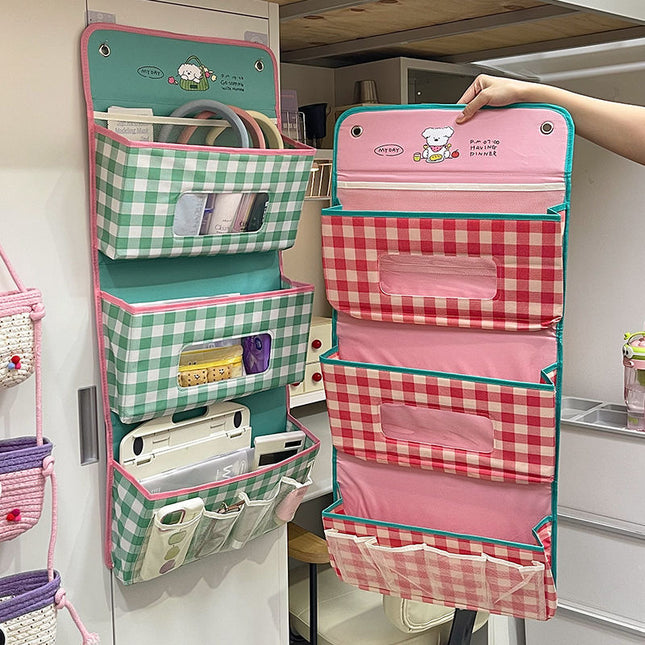 High-value Fabric Storage Hanging Bag Household Dormitory Wardrobe Bedside Large Capacity Multi-layer Storage Bag Hanging Storage Bag
