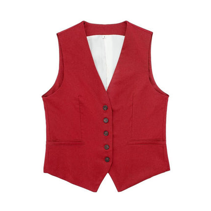 European and American 2023 New Fashion Women's Blended Vest Vest 7747356 High Waist Casual Shorts 7748356 Trendy