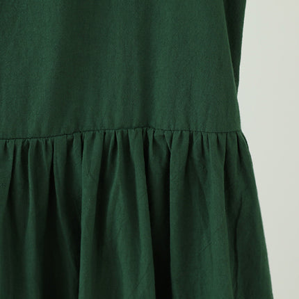 2026 Summer Japanese Style Plus-Size Petite Art Student Sleeveless Sweet First Love French Green Dress for Women