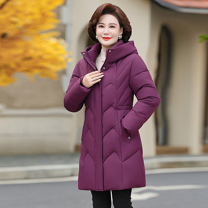 Grandma's Winter down Jacket, Mid-Length Thickeneded Winter Jacket for the Elderly, New Mother's Jacket for Grandma