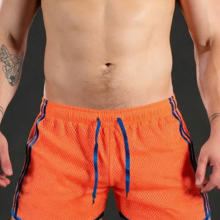 Crazy Muscle Sports Shorts Men's Hole Eye Quick-drying Breathable Sexy Beach Fitness Training Outdoor Casual Three-point Pants