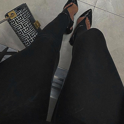 Cross-border European and American Foreign Trade 2025 New Tight Pants High Waist Black Stretch Leggings Women's Slim-fit Pants Trousers