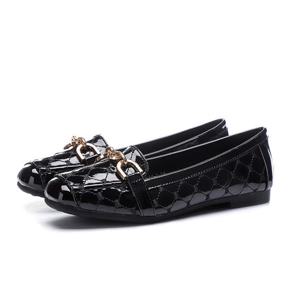 Ladyshoes Soft-soled Women's Single-layer Shoes Fashion New Women's Shoes Four Seasons Korean Style Mama Shoes Flat Shoes Large Size Square Toe Shoes