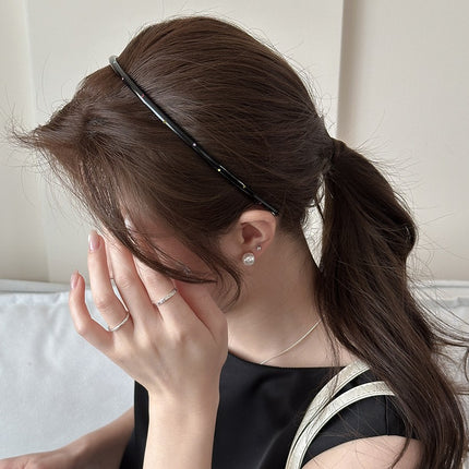 Casual and Versatile Thin Hair Hoop Hairpin Hair Accessories Headband Rhinestone High-End Hair Accessories 2025 Summer New Korean Hair Accessories