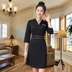 Black mid-sleeve dress / S