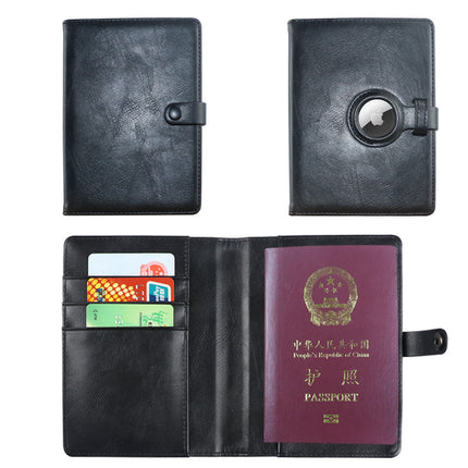 Cross-Border Ready-Made Leather Passport Protector Set with Magnetic Buckle Pu Leather Passport Holder Multifunctional Document Bag Passport Bag