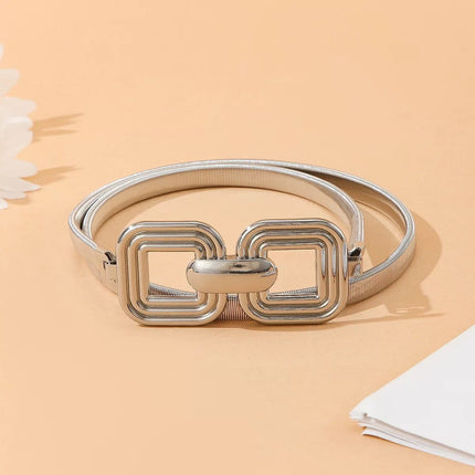 Waist Chain Women's New Double Layer Spring Chain Geometric Metal Buckle All-match Fashionable Decorative dress Gold Belt