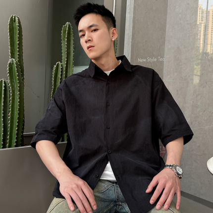 Saint Michael for Rivet Hot Diamond Design Trendy Brand Men's Loose Couple Casual Short-Sleeved Shirt