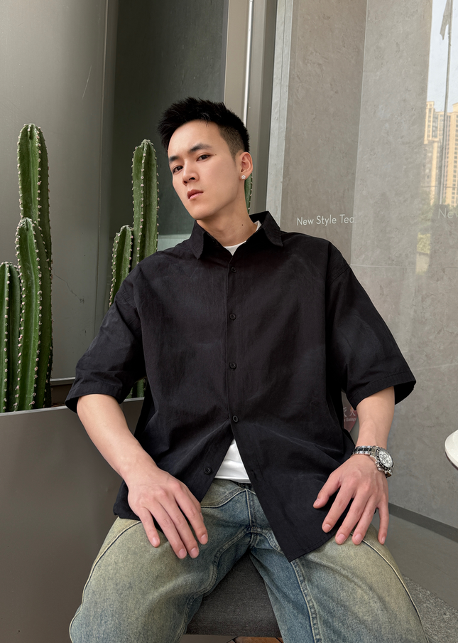 Saint Michael for Rivet Hot Diamond Design Trendy Brand Men's Loose Couple Casual Short-Sleeved Shirt
