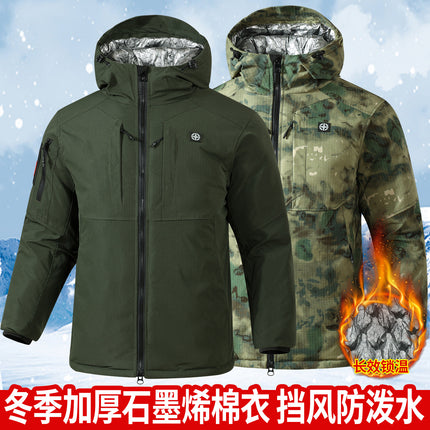 Upgraded Graphene Camouflage Cotton Coat, Thickeneded Cold-Proof and Waterproof Cotton Coat, Anti-Scratch and Wear-Resistant Cotton Jacket, Cold Storage Warm Cotton Coat