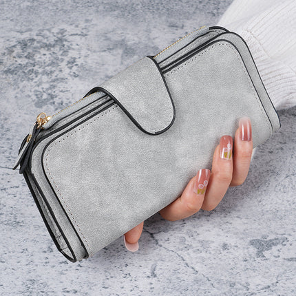 Cross-Border Hot Selling Long Buckle Women's Wallet Coin Purse Multi-Color Card Slot Mobile Phone Bag Clutch Bag Card Holder Wallet