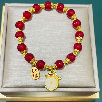 Imitation Hetian Yu bracelet female ins niche design non-fading retro light luxury temperament bracelet girlfriends gift Bai match