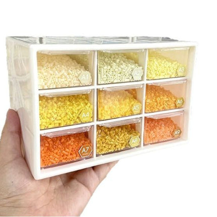 Yq0039 Nine-Compartment Drawer-Style Transparent Storage Box for DIY Accessories Desktop Storage Cabinet
