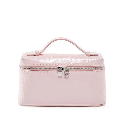 Lp Lunch Box Bag 2025 New First-Layer Cowhide Box Bag High-Quality One-Shoulder Satchel Cross-Body Genuine Leather Women's Bag Cross-Border