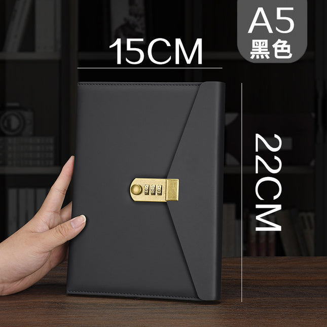 a5 password lock diary Diary business office creative stationery notebook with lock password book wholesale