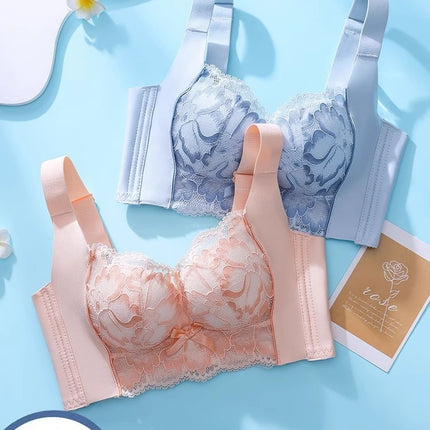 Sexy lace breast-collecting anti-drooping lifting underwear women's adjustable push-up comfortable bra without steel ring support