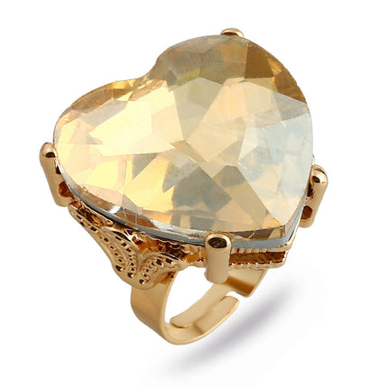 Cross-border supply of European and American fashion jewelry high-end Middle East fashion ring Wish explosions round large gem index finger ring