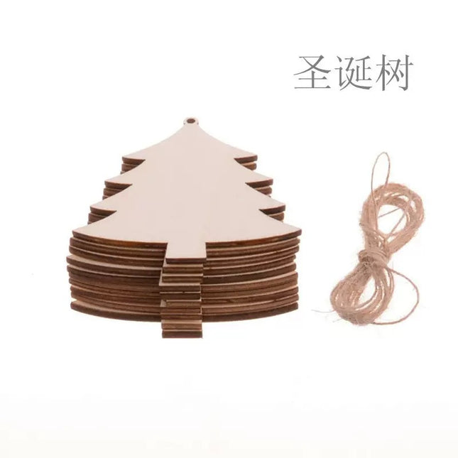 Christmas Crafts Creative Christmas Tree Ornaments Carved Wood Holiday Party Decoration Tags Home Decoration Props