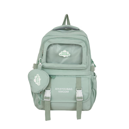 Customized Student Schoolbag Cream Style Cute Backpack Logo Print Computer Bag Junior High School Students Japanese Style Simple Backpack