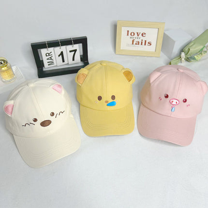 Net red cute cute slug bear puppy pig baseball cap big brim face small sunscreen cap wholesale