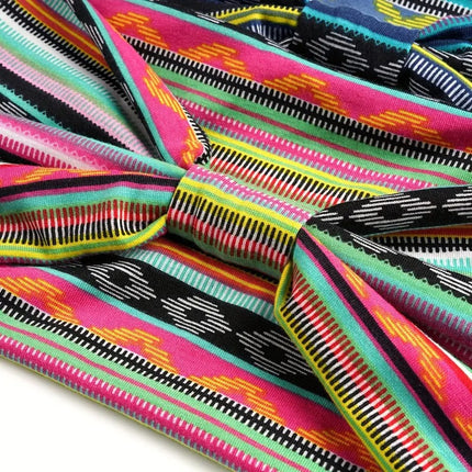 Bohemian Hairband with Wide Edge, Knotted Print, Ethnic Style, Sweat-Absorbent and Anti-Sweat, Retro Style, Versatile