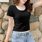 Black-round neck-clear color- / S