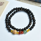 Shen guibao 6mm double circle yellow red green jade lotus model