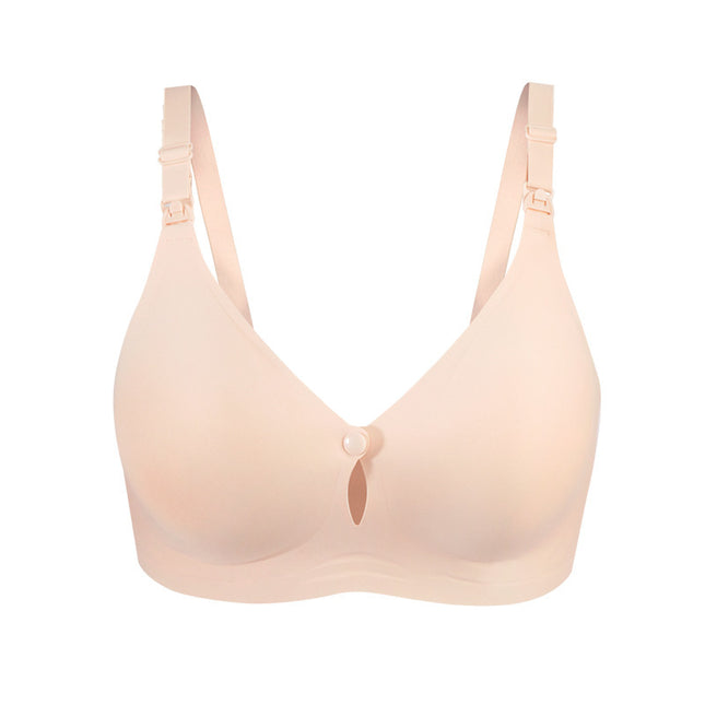 Summer factory wholesale front buckle lactation bra thin no steel ring jelly glue postpartum lactation underwear