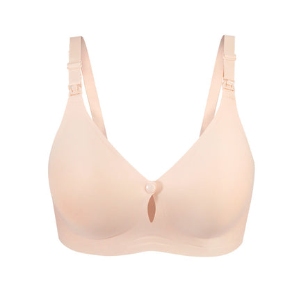 Summer factory wholesale front buckle lactation bra thin no steel ring jelly glue postpartum lactation underwear