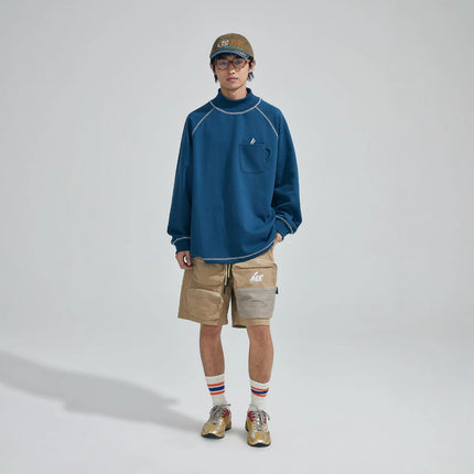 UNDREST 2024 autumn new high collar bright line cup pocket sweater URWY35