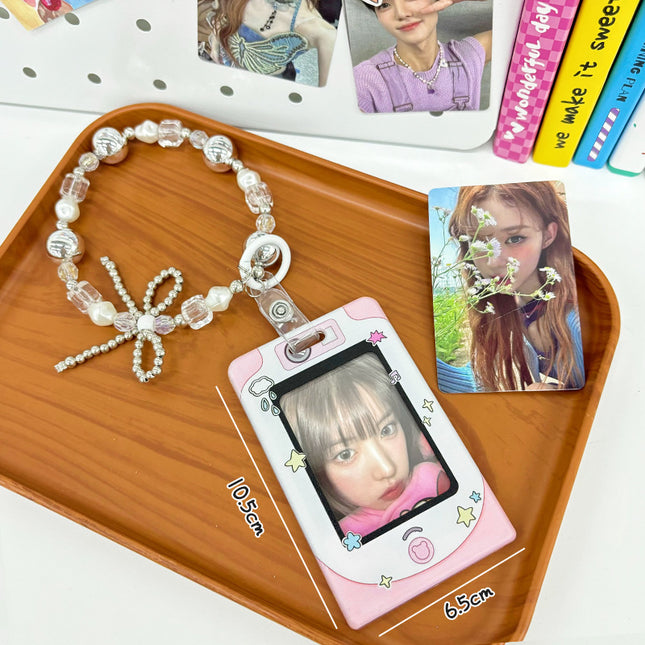 Transparent Card Holder Ins Style Idol Chasing Star Acrylic Small Card Protective Cover Chain Polaroid Photo Card Bag Pendant