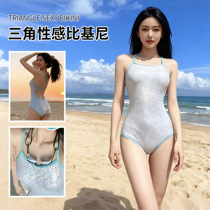Swimsuit Women's New Triangle One-Piece Swimming Pool Special Racing Professional Swimsuit Sexy Backless Bikini
