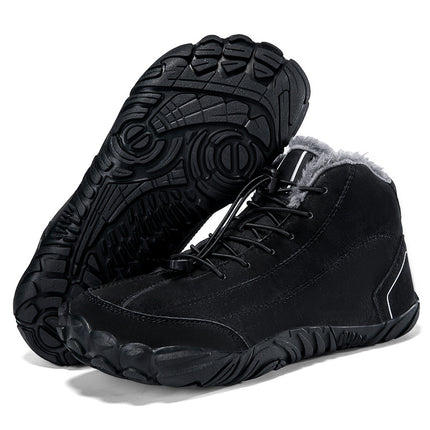 Five-Finger Cotton Shoes, Cold-Proof and Fleece-Lined Snow Boots, Outdoor Cycling Snow Boots, Winter Cotton Shoes, Waterproof Cotton Shoes, Mountaineering Cotton Shoes